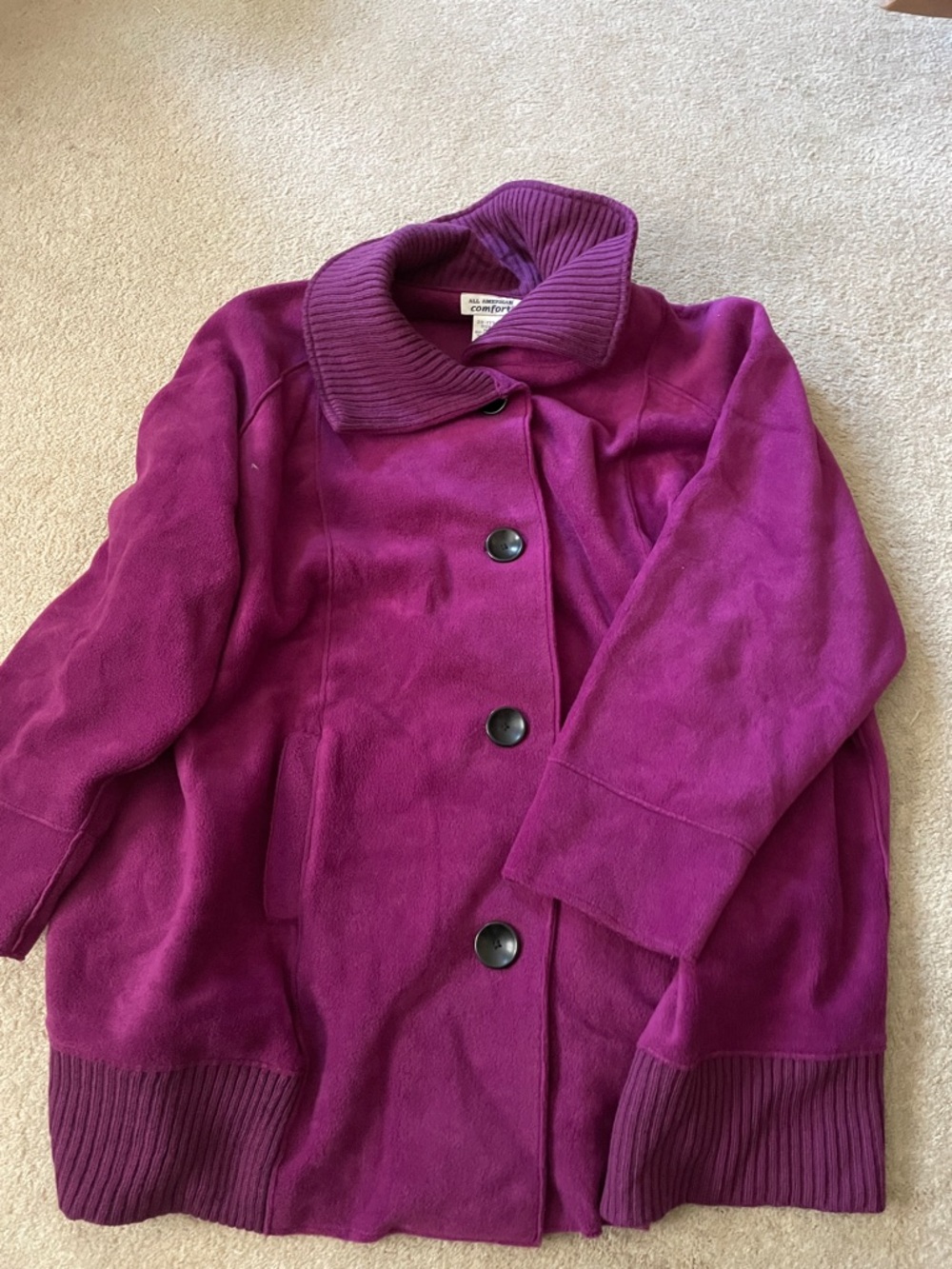 Women’s Magenta Wool-Blend Coat Jacket